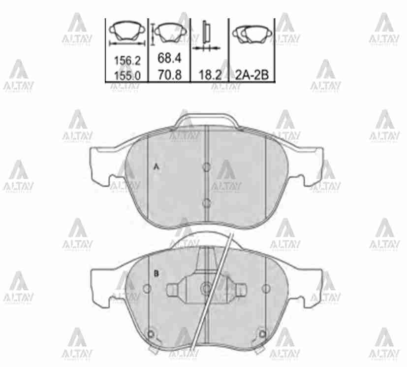 Ford Kuga Ön Fren Balatası 2008-2012 (2008-2012) OEM 3M512K021AB